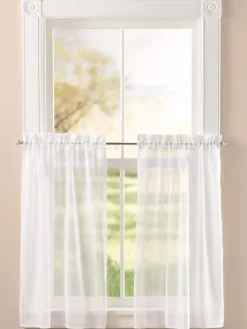 Sandy Semi-Sheer Rod Pocket Tiers