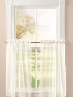 Sandy Semi-Sheer Rod Pocket Tiers