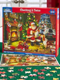Santa's Checking It Twice Jigsaw Puzzle, 1000 Piece