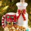 Santa's Milk and Cookies Blown-Glass Christmas Ornament