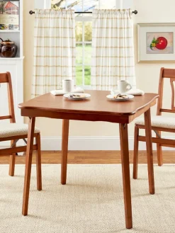 Scalloped Edge Solid Wood Folding Table
