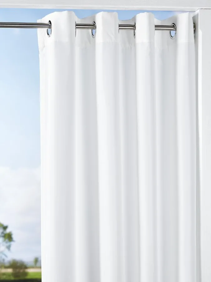 Seascape Indoor/Outdoor Solid Grommet Top Sheer Curtains