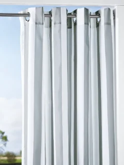 Seascape Indoor/Outdoor Stripe Grommet Top Sheer Curtains