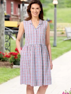 Seersucker Sleeveless Dress