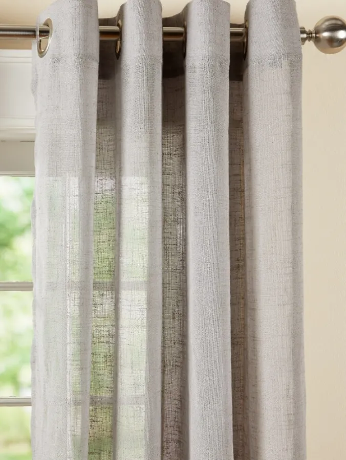 Sheer Linen Grommet Top Curtains by Country Curtains®