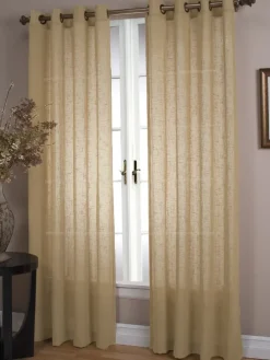 Sheer Linen Grommet Top Curtains by Country Curtains®