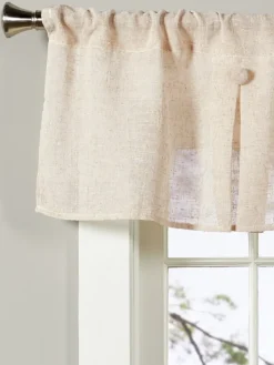 Sheer Linen Rod Pocket 2-Button Pleated Valance by Country Curtains®