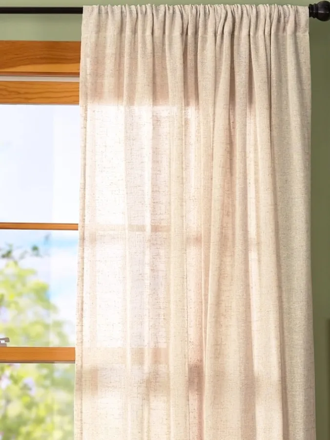 Sheer Linen Rod Pocket Curtains by Country Curtains®