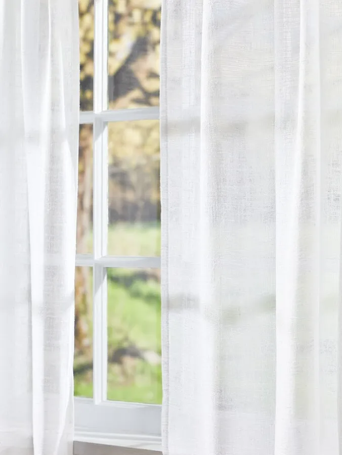 Sheer Linen Rod Pocket Curtains by Country Curtains®