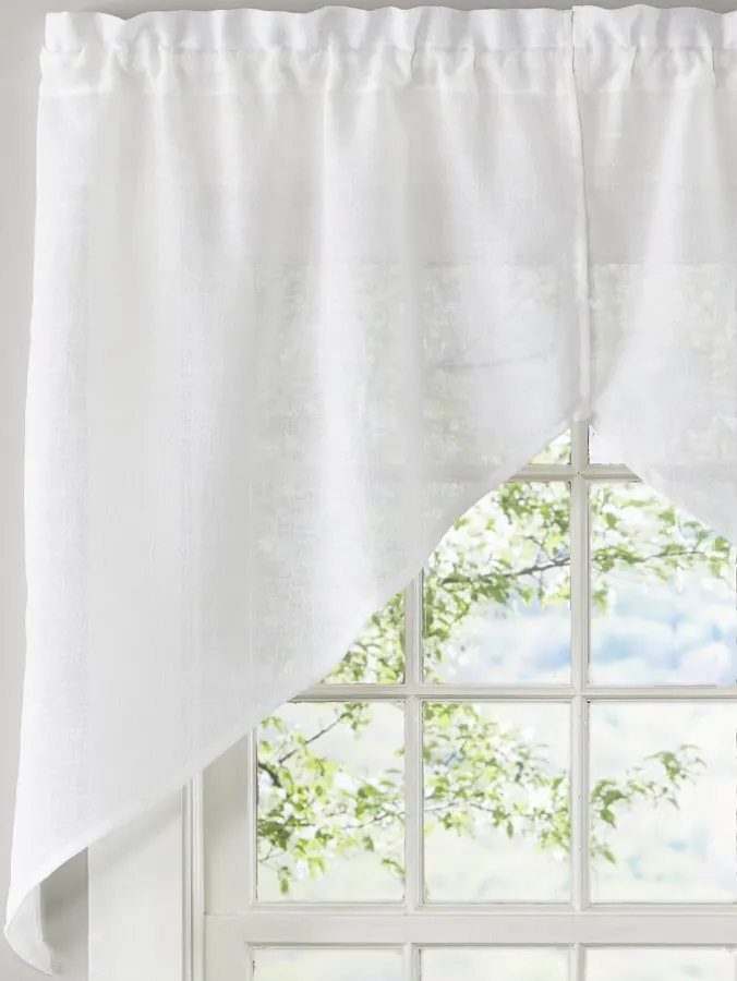 Sheer Linen Rod Pocket Swag Pair by Country Curtains®
