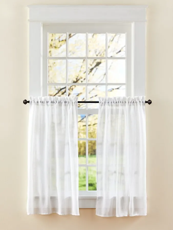 Sheer Linen Rod Pocket Tiers by Country Curtains®