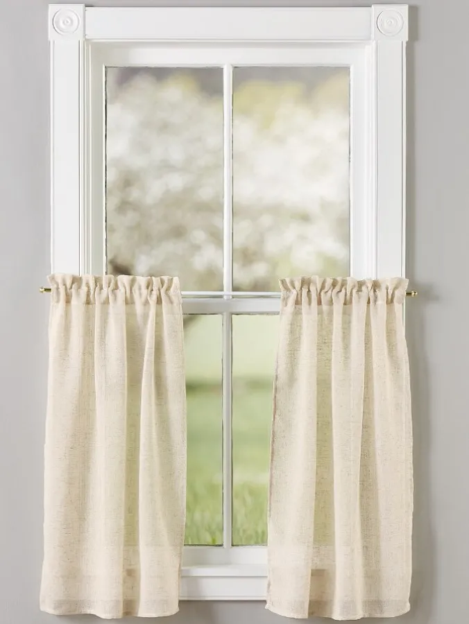 Sheer Linen Rod Pocket Tiers by Country Curtains®