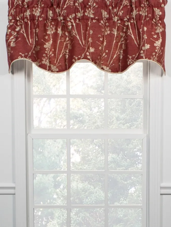 Shimmery Scenic Silhouettes Lined Rod Pocket Scalloped Valance