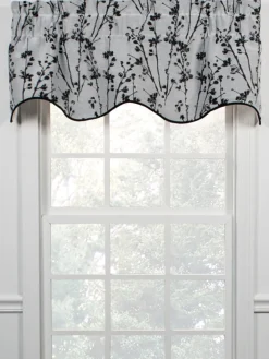 Shimmery Scenic Silhouettes Lined Rod Pocket Scalloped Valance