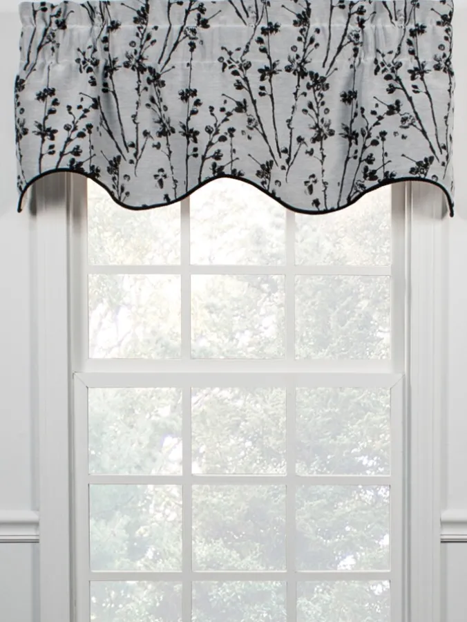 Shimmery Scenic Silhouettes Lined Rod Pocket Scalloped Valance