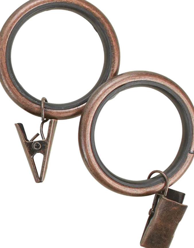 Silent Glide Clip Curtain Rings, Set of 7