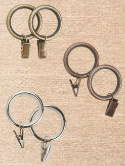 Silent Glide Clip Curtain Rings, Set of 7