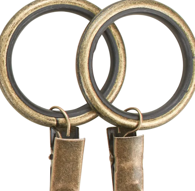 Silent Glide Clip Curtain Rings, Set of 7