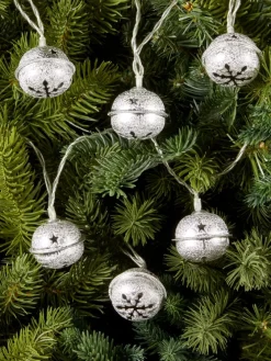 Silver Bell Christmas Light String, 10 Lights
