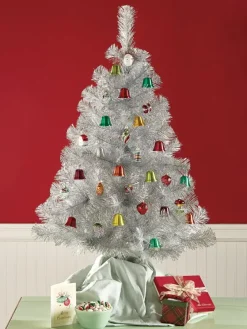 Silver Tinsel Christmas Tree, 4 Feet