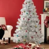 Silver Tinsel 6-Foot Un-Lit Artificial Christmas Tree