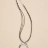 Silver Triple Circle Pendant Necklace