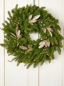 Silvery Sparkle Balsam Christmas Wreath, 24 Inch