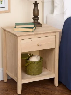 Single Drawer Wood Nightstand