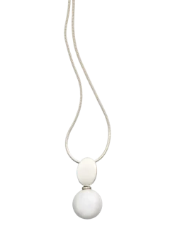 Single Pearl and Silver Pendant Necklace