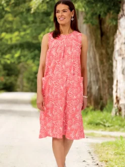 Sleeveless Cotton Gauze Print Muumuu