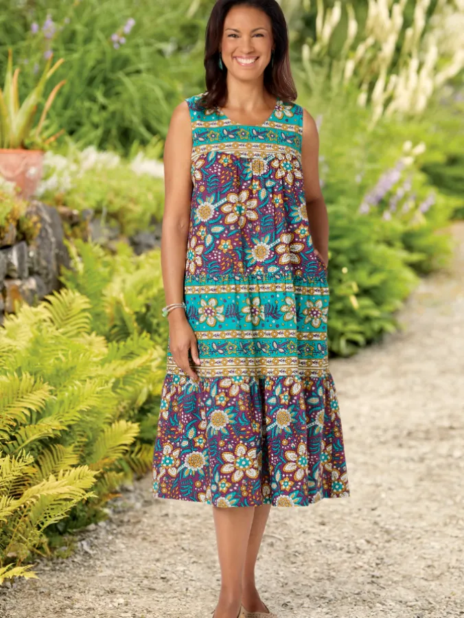 Sleeveless Cotton Tiered Lounge Dress