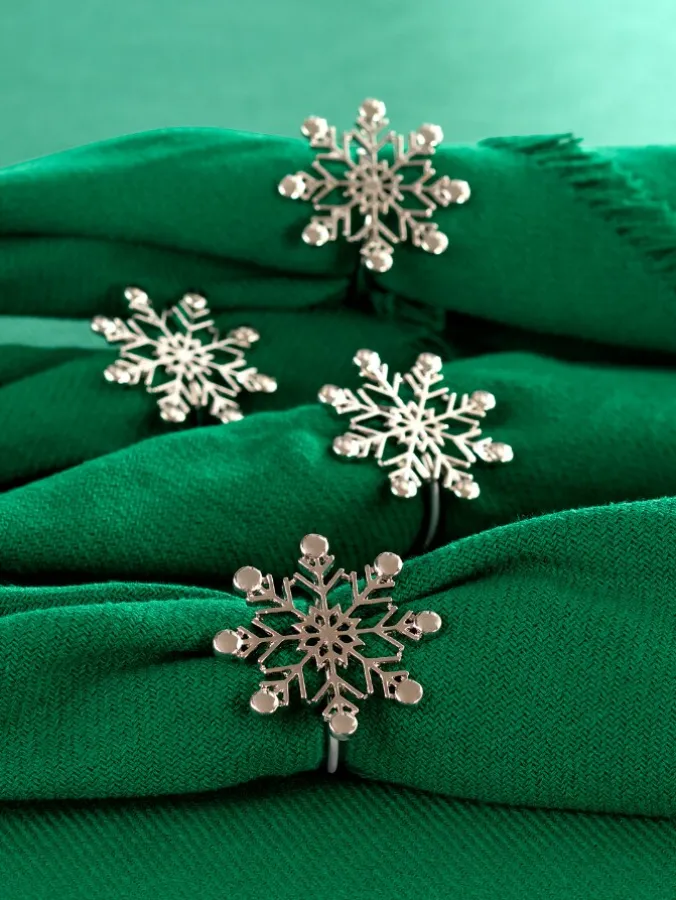 Snowflake Napkin Rings, Set of 4
