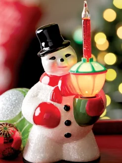 Snowman Bubble-Light Figurine