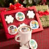 Snowman Hot Cocoa Toppers With Snowflake Marshmallows, Set of 6