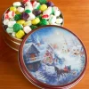 Snowy Christmas Village Tin With Filled Hard Candy