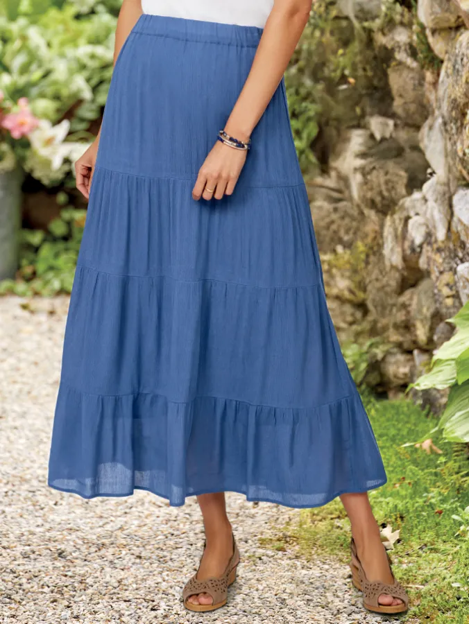 Soft Silhouette Tiered Maxi Skirt