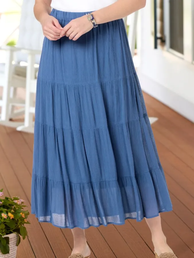 Soft Silhouette Tiered Maxi Skirt