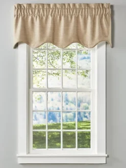 Soft Tweed Lined Rod Pocket Scalloped Valance by Country Curtains®