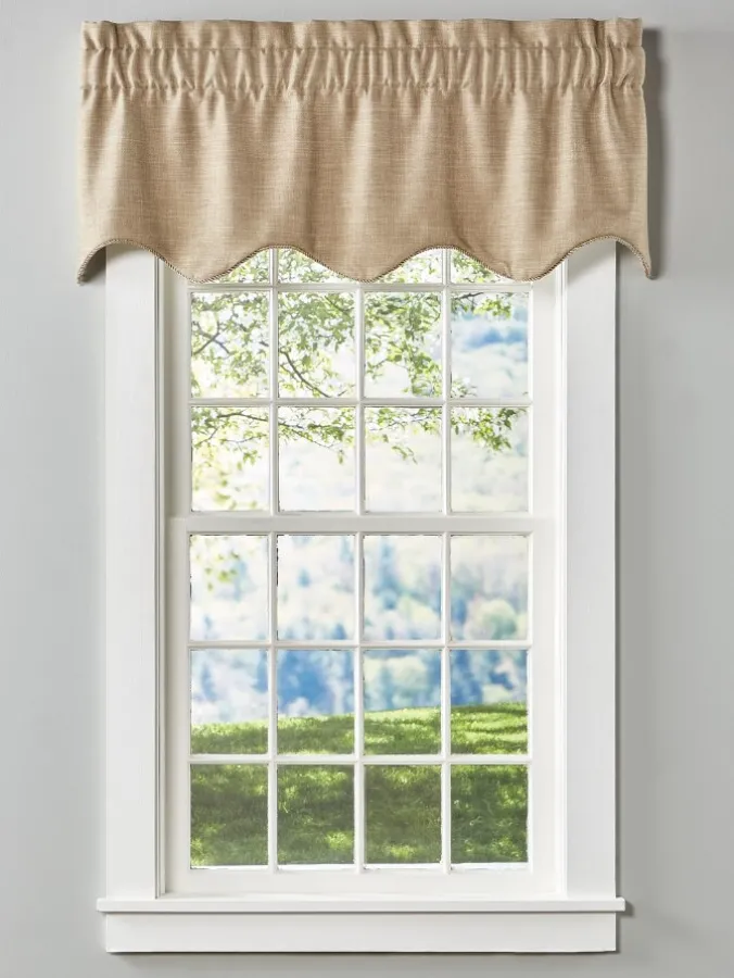 Soft Tweed Lined Rod Pocket Scalloped Valance by Country Curtains®
