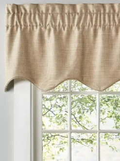 Soft Tweed Lined Rod Pocket Scalloped Valance by Country Curtains®