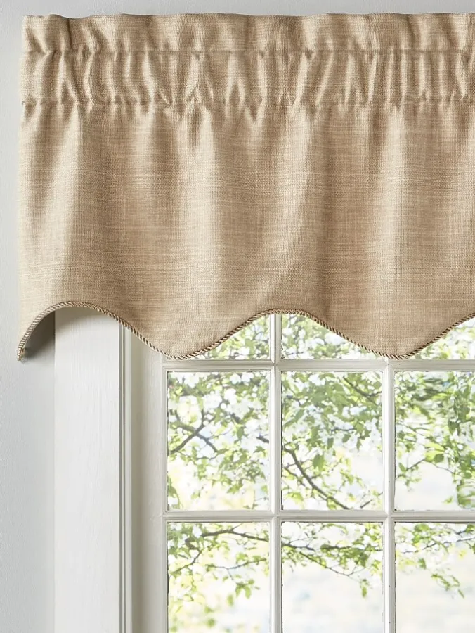 Soft Tweed Lined Rod Pocket Scalloped Valance by Country Curtains®