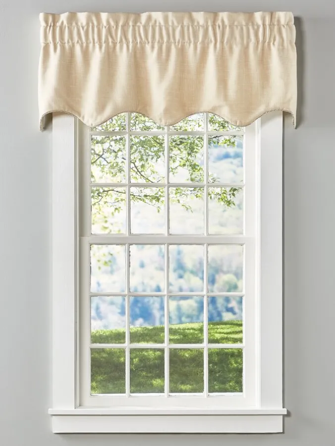 Soft Tweed Lined Rod Pocket Scalloped Valance by Country Curtains®