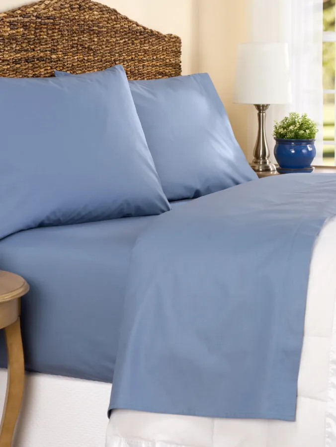 Solid Color Portuguese Cotton Percale Sheet Set
