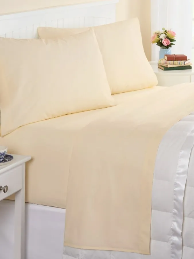 Solid Color Portuguese Cotton Percale Sheet Set