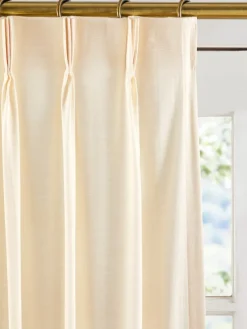Solid Cotton Duck 96 Inch and 144 Inch Pinch Pleat Curtains by Country Curtains®