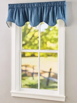 Solid Cotton Duck Lined Rod Pocket Scalloped Valance by Country Curtains®