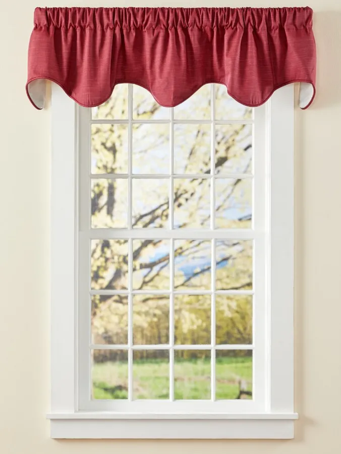 Solid Cotton Duck Lined Rod Pocket Scalloped Valance by Country Curtains®