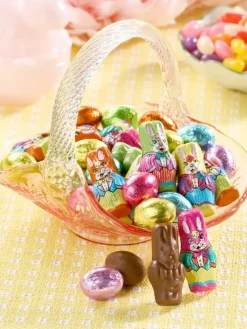 Solid Milk Chocolate Easter Bunnies and Easter Eggs, 10 Ounce Bag
