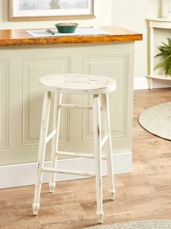 Solid Wood Bar Stool With Built-In Handle