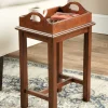 Solid Wood Chairside Tray Table